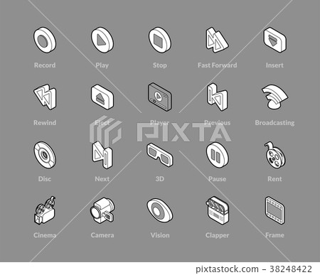 Isometric outline icons set 38248422