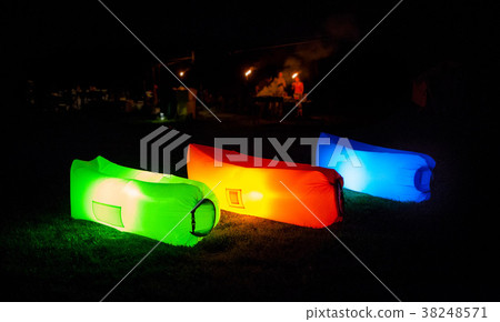 Family camping with inflatable sofas Family camping with inflatable sofas 38248571