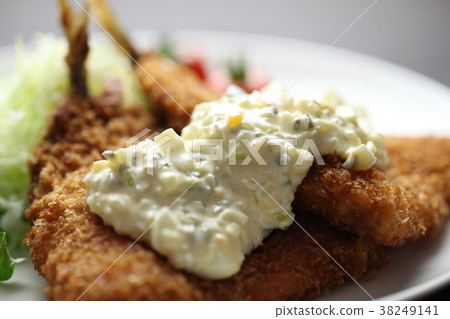 Horse mackerel with tartar sauce 38249141