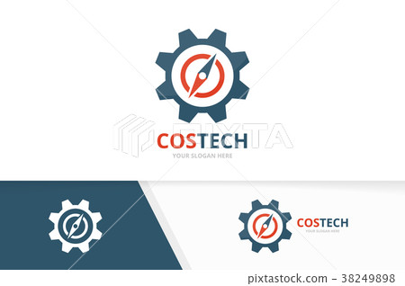 Vector compass and gear logo combination Vector compass and gear logo combination 38249898