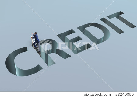 Businessman falling into trap of borrowing debt Businessman falling into trap of borrowing debt 38249899