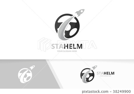 Vector car helm and rocket logo combination Vector car helm and rocket logo combination 38249900