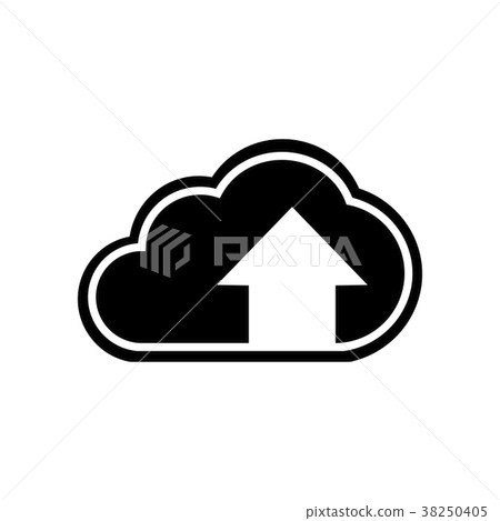 Cloud download icon on white background - Stock Illustration [38250405 ...