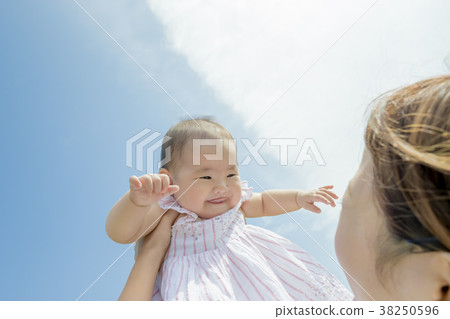 Mother and daughter playing in the park 38250596