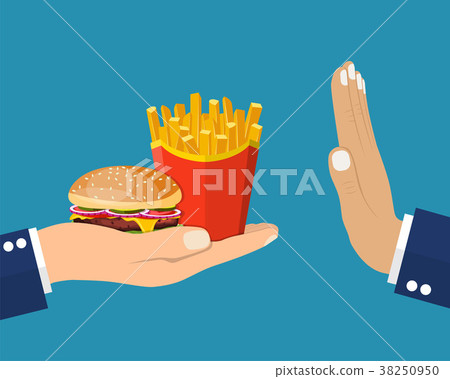 Rejecting the offered junk food. 38250950
