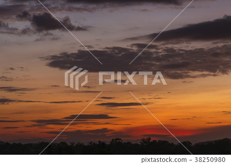 Red and orange sky of twilight sky with cloud Red and orange sky of twilight sky with cloud 38250980