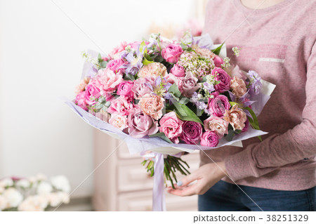 beautiful luxury bouquet of mixed flowers in woman beautiful luxury bouquet of mixed flowers in woman 38251329