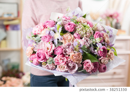 beautiful luxury bouquet of mixed flowers in woman beautiful luxury bouquet of mixed flowers in woman 38251330