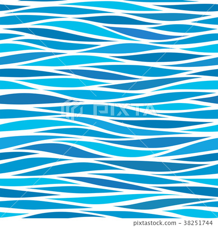 Marine seamless pattern with stylized blue waves - Stock Illustration ...