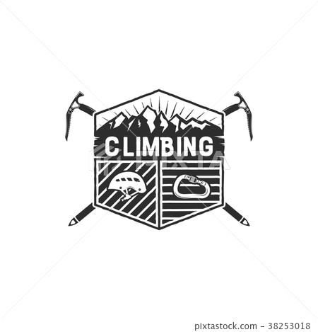 Mountain Adventure, Climbing Vintage Hand Drawn 38253018