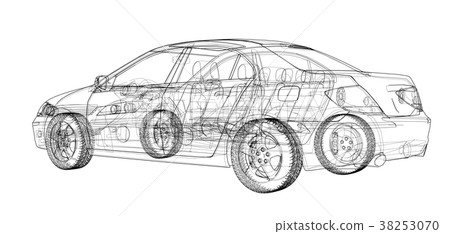 Concept car. Vector - Stock Illustration [38253070] - PIXTA