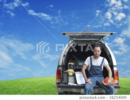 Business repair car on site service concept Business repair car on site service concept 38254095