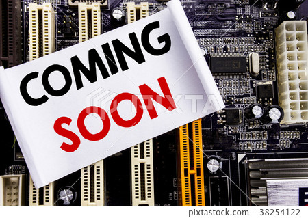 Handwritten text showing Coming Soon 38254122