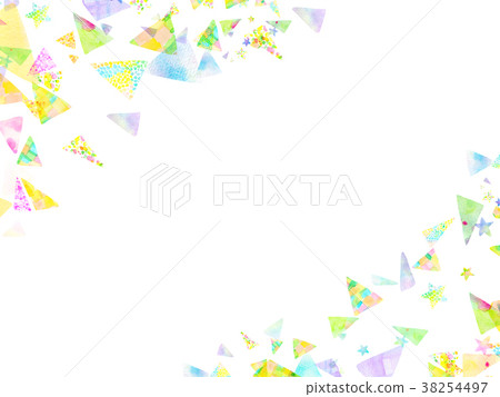 Watercolor triangle collage background material 38254497
