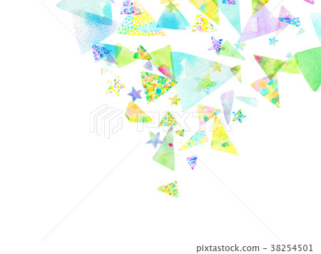 水彩三角拼貼畫背景材料 38254501