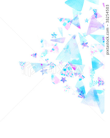 水彩三角拼貼畫背景材料 38254503