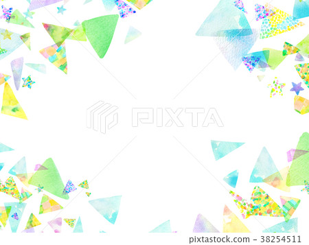 Watercolor triangle collage background material 38254511