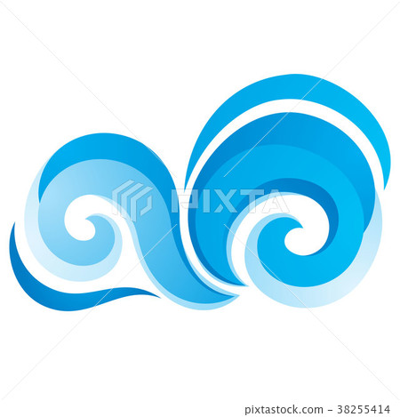 Wave icon on white background 38255414