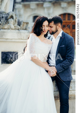 Romantic outdoor portrait of the beautiful couple Romantic outdoor portrait of the beautiful couple 38255642