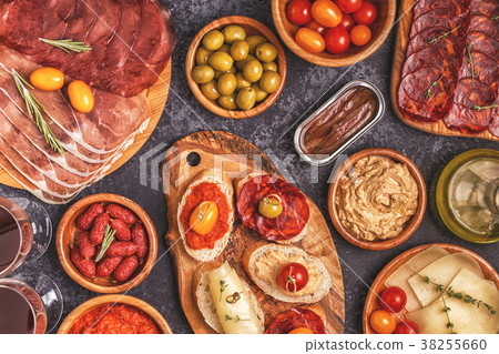 Typical spanish tapas concept. Typical spanish tapas concept. 38255660