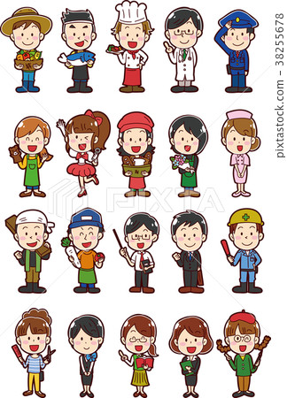 圖庫插圖：勞動人民職業一套 38255678