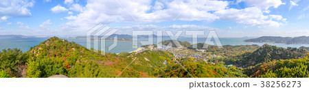 [高分辨率全景]白石島，大羽岩（岡山縣ka岡市）的美景*註解部分中的照片位置信息 38256273