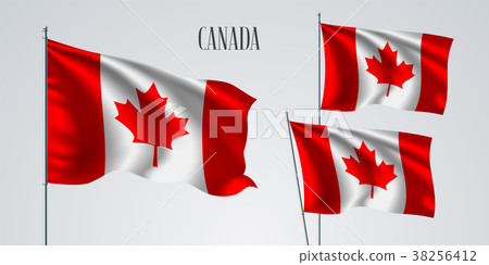 Canada waving flag set of vector illustration Canada waving flag set of vector illustration 38256412
