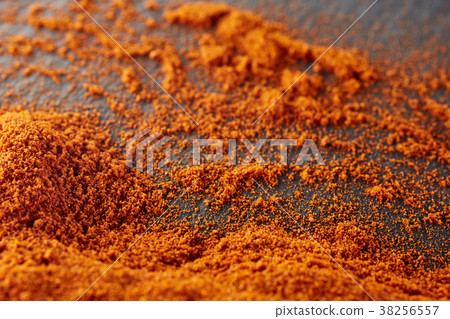 Texture background. Red chilli pepper powder. Top 38256557