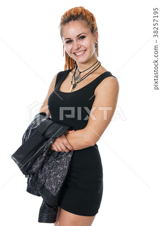 Portrait of a young woman with dreadlocks Portrait of a young woman with dreadlocks 38257195