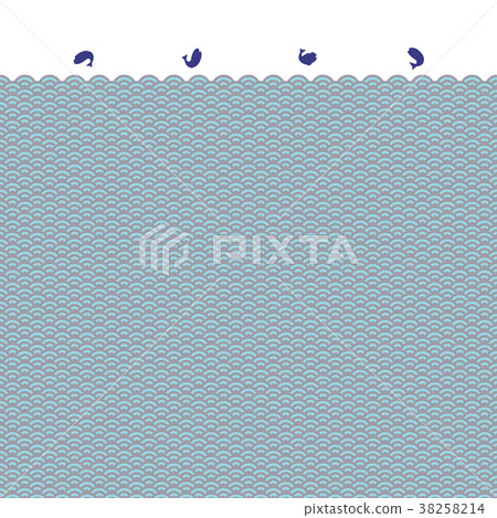 Jumping fish and Japanese pattern Aouminami Jumping fish and Japanese pattern Aouminami 38258214