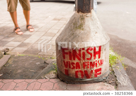 Finish visa, finish love. Bali, Indonesia. Finish visa, finish love. Bali, Indonesia. 38258366