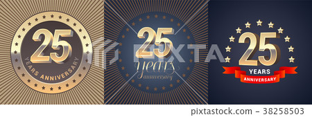 25 years anniversary vector icon, logo set 25 years anniversary vector icon, logo set 38258503
