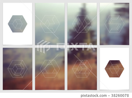 A4 brochure cover design with geometric shapes and 38260078