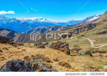 spring day with mountains blue sky, Russia, spring day with mountains blue sky, Russia, 38260909