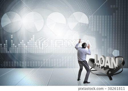 Businessman falling into the trap of loan credit 38261811