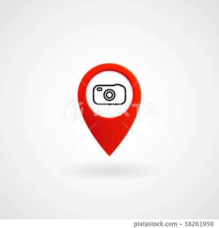 Red Location Icon for Photographer Studio, Vector Red Location Icon for Photographer Studio, Vector 38261950