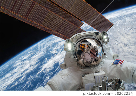 International Space Station and astronaut. 38262234