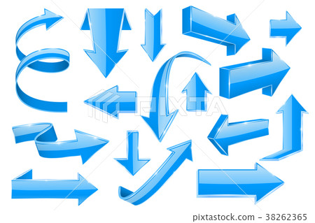 Blue arrows collection. Web 3d shiny icons 38262365