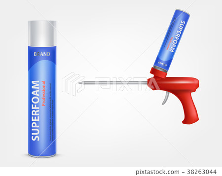 Vector tube with construction foam and gun for it 38263044