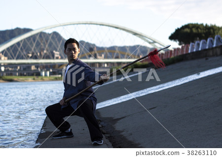 Male martial artist long gun male martial artist Male martial artist long gun male martial artist 38263110