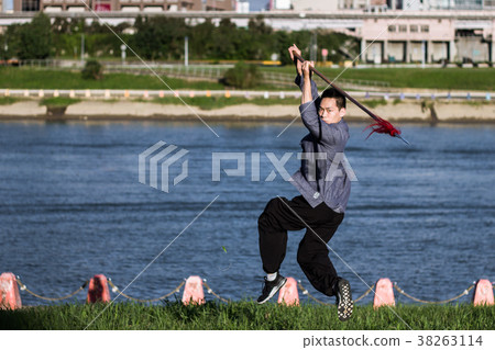Male martial artist long gun male martial artist Male martial artist long gun male martial artist 38263114