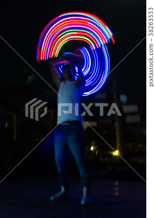 Night light show abstract colorful round Night light show abstract colorful round 38263553
