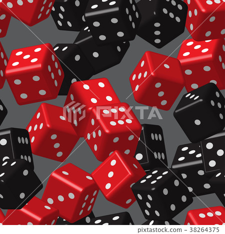 Red Black Dice Seamless Pattern 38264375