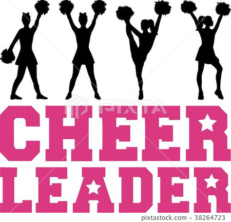 Cheerleader word with silhouettes 38264723