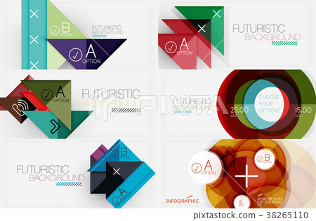 Set of minimalistic geometric banners with Set of minimalistic geometric banners with 38265110