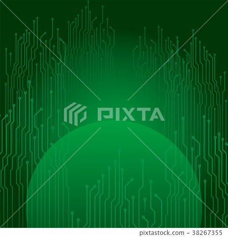 計算機電路接線土地和球形的圖像 38267355