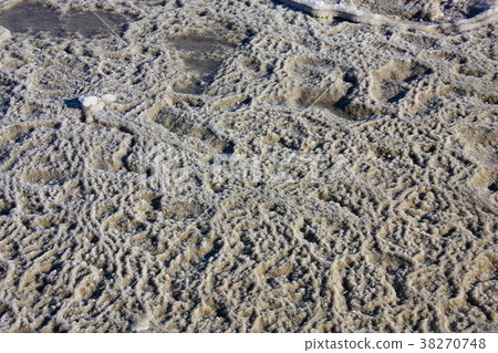 Closeup of Dead sea crystal salt in Israel 38270748