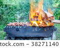 Preparing to make barbeque in the open air 38271140