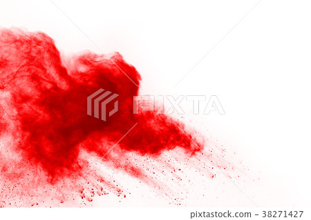 red powder splatted on white background. red powder splatted on white background. 38271427
