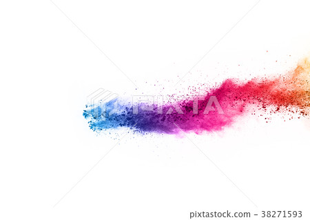 Colorful powder explosion on white background. 38271593